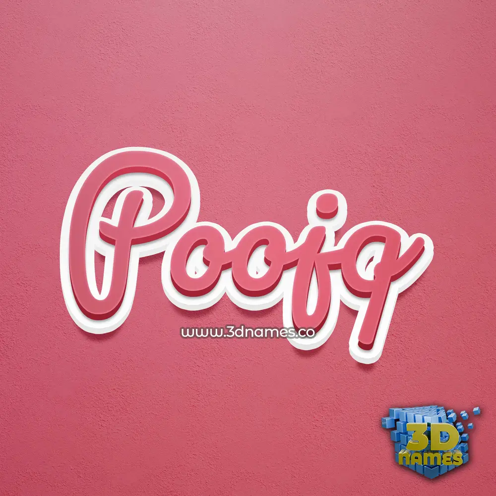 poojq in Red Scribble style - 3D name wallpaper