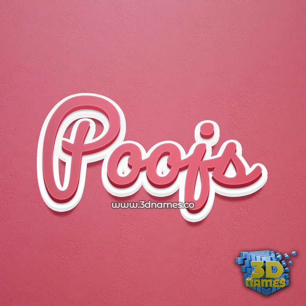 poojs in Red Scribble style - 3D name wallpaper