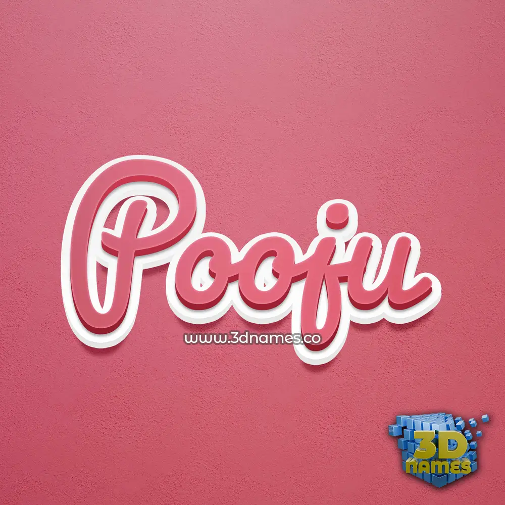 pooju in Red Scribble style - 3D name wallpaper