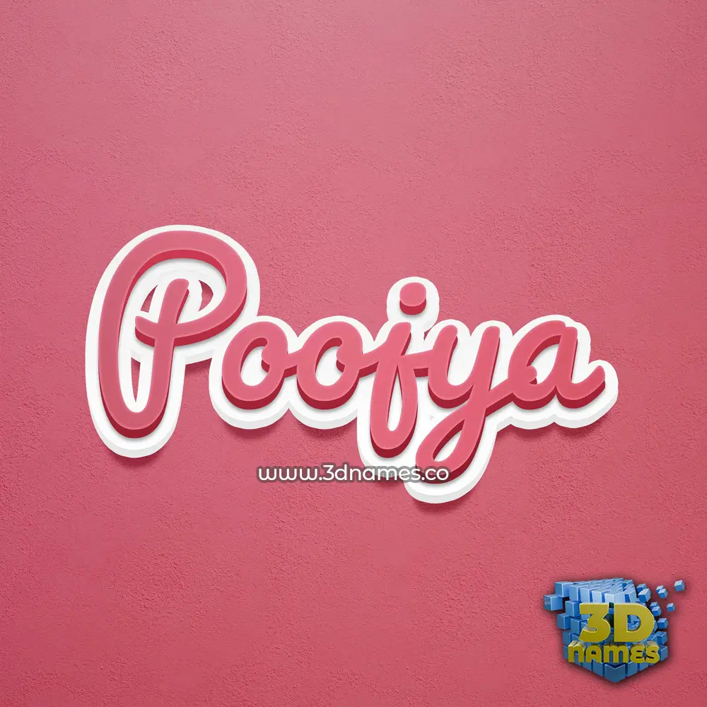 poojya in Red Scribble style - 3D name wallpaper