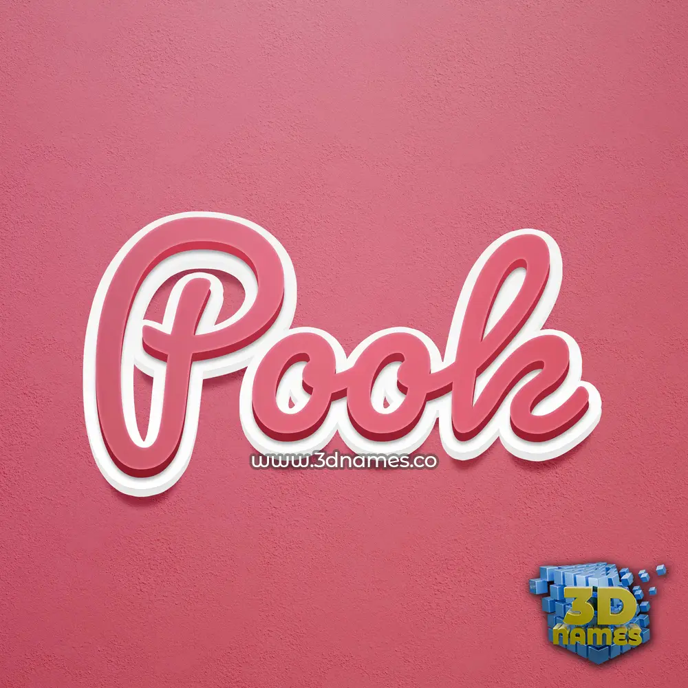 pook in Red Scribble style - 3D name wallpaper