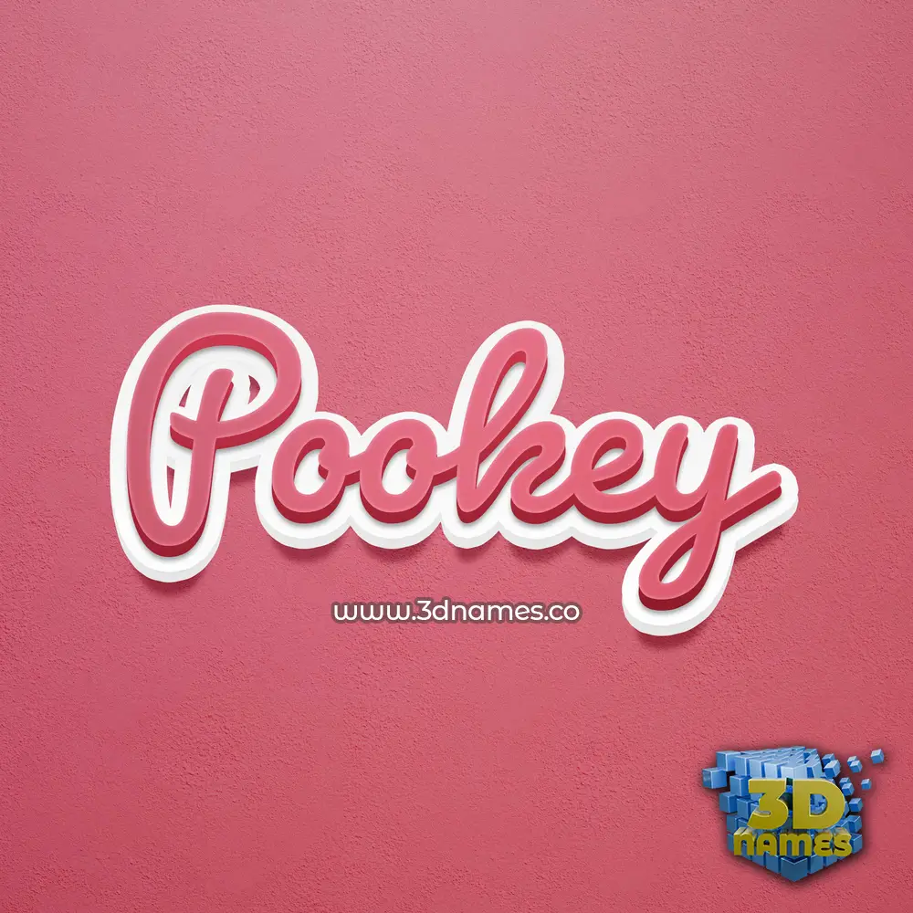 pookey in Red Scribble style - 3D name wallpaper