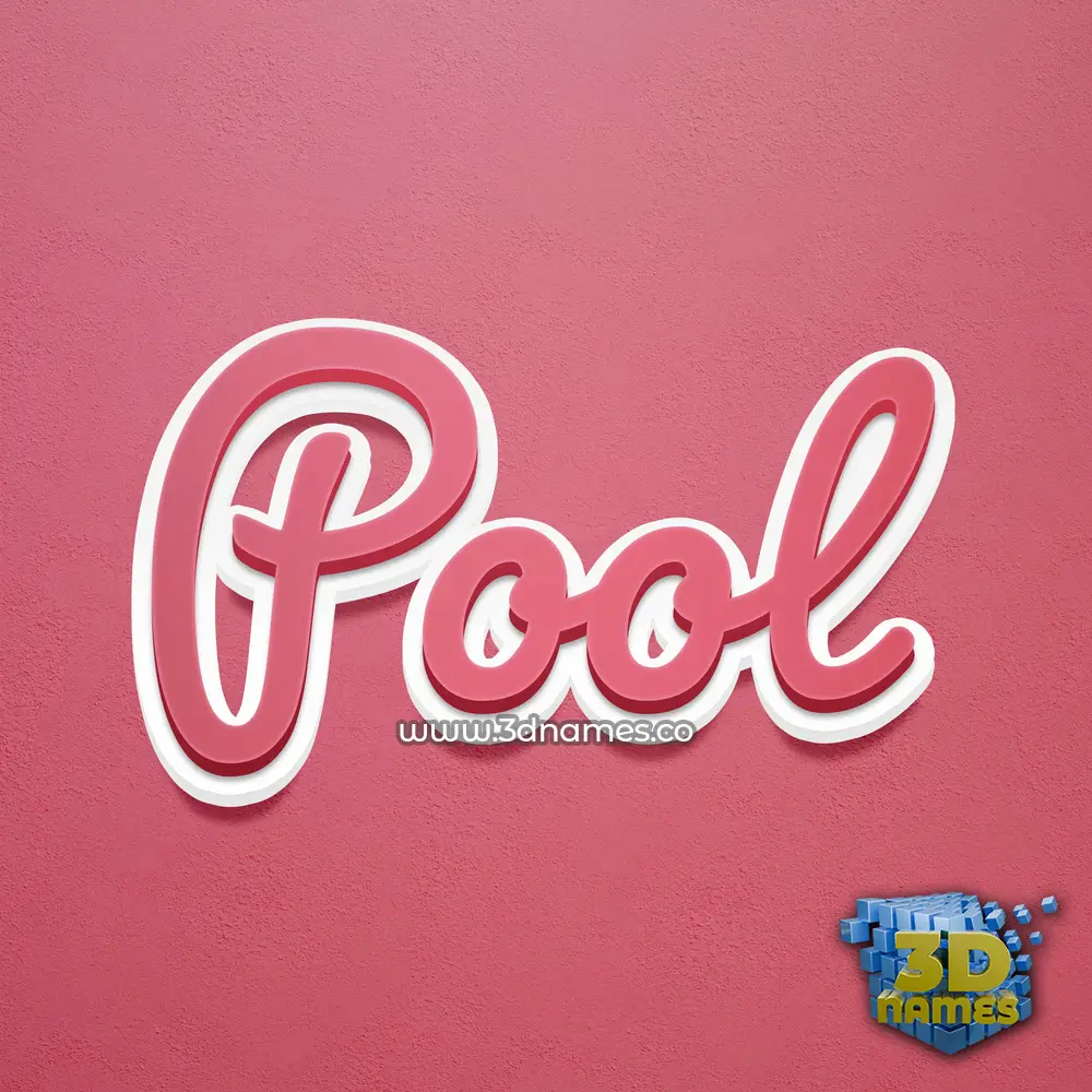 pool in Red Scribble style - 3D name wallpaper