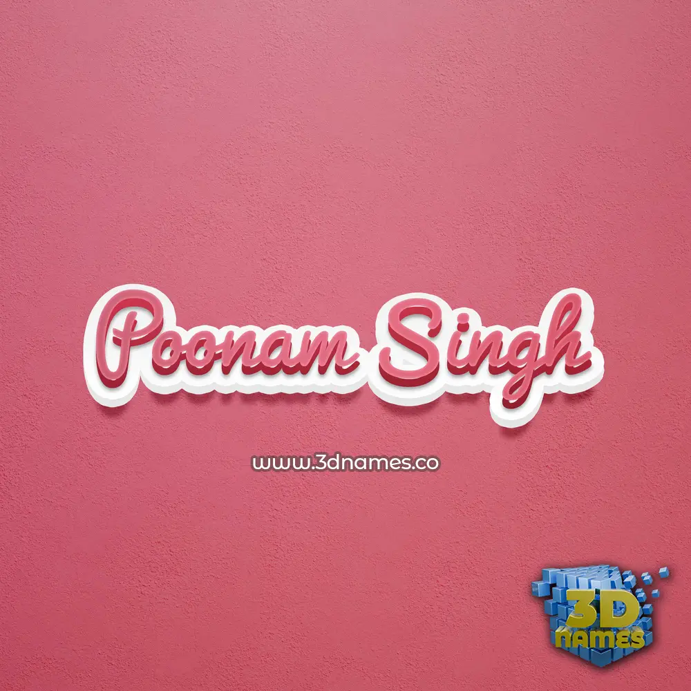 poonam singh in Red Scribble style - 3D name wallpaper