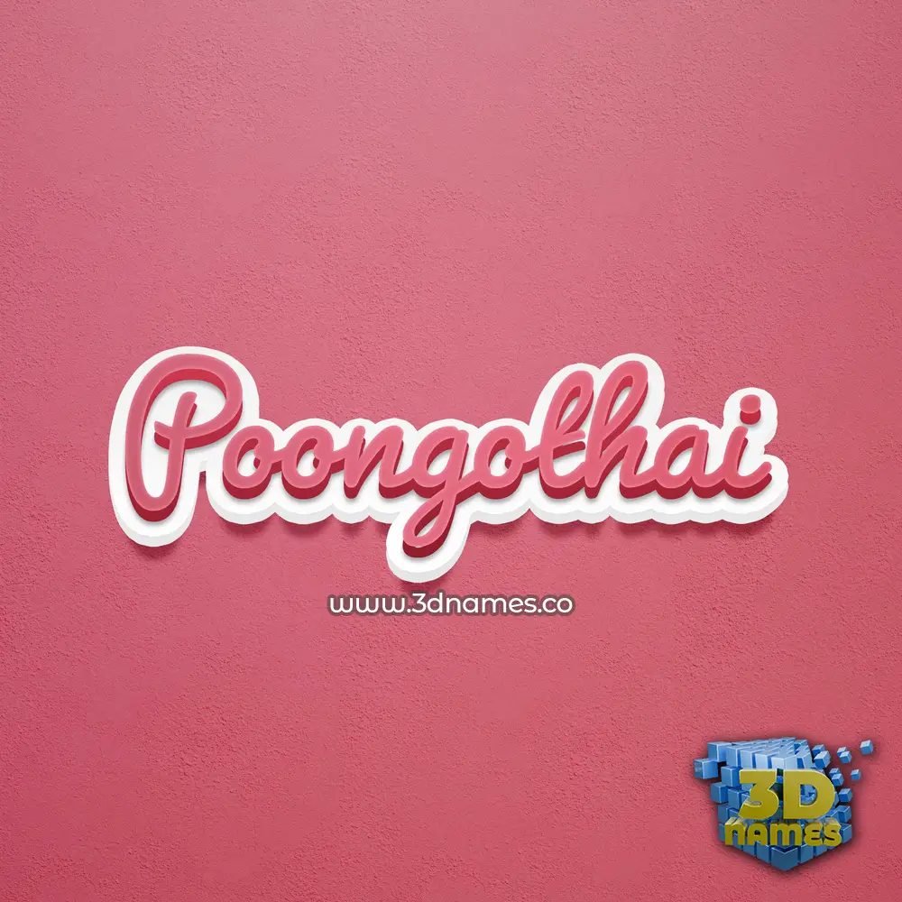 poongothai in Red Scribble style - 3D name wallpaper