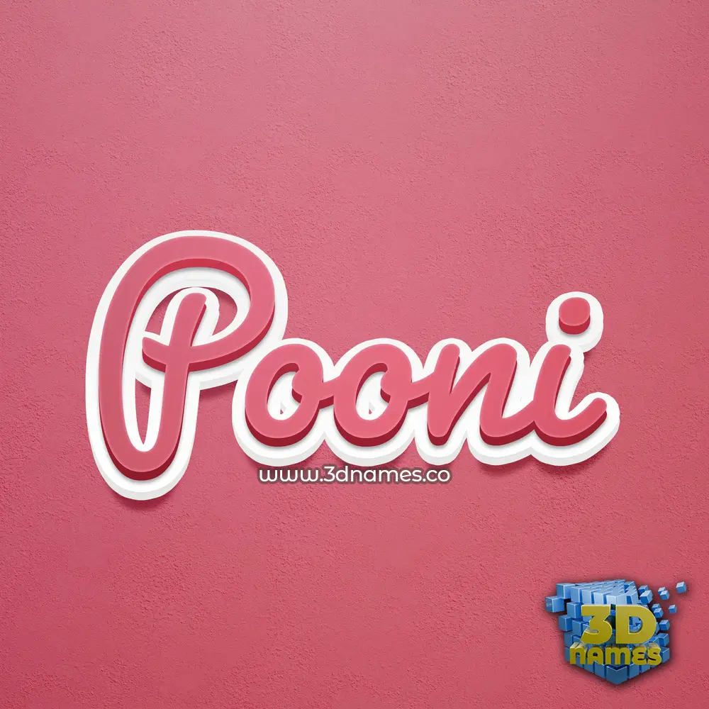 pooni in Red Scribble style - 3D name wallpaper