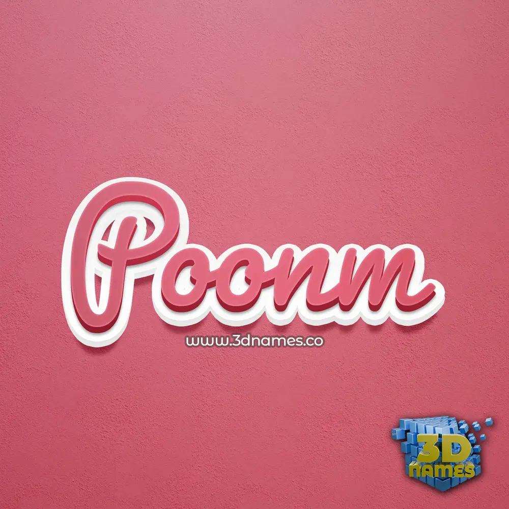 poonm in Red Scribble style - 3D name wallpaper