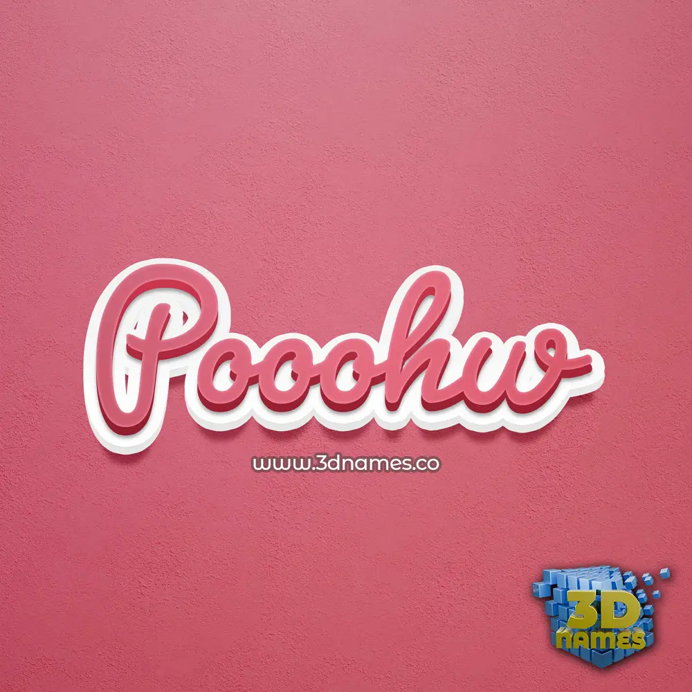 pooohw in Red Scribble style - 3D name wallpaper