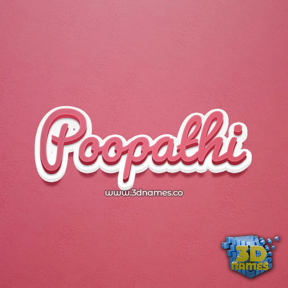 poopathi in Red Scribble style - 3D name wallpaper