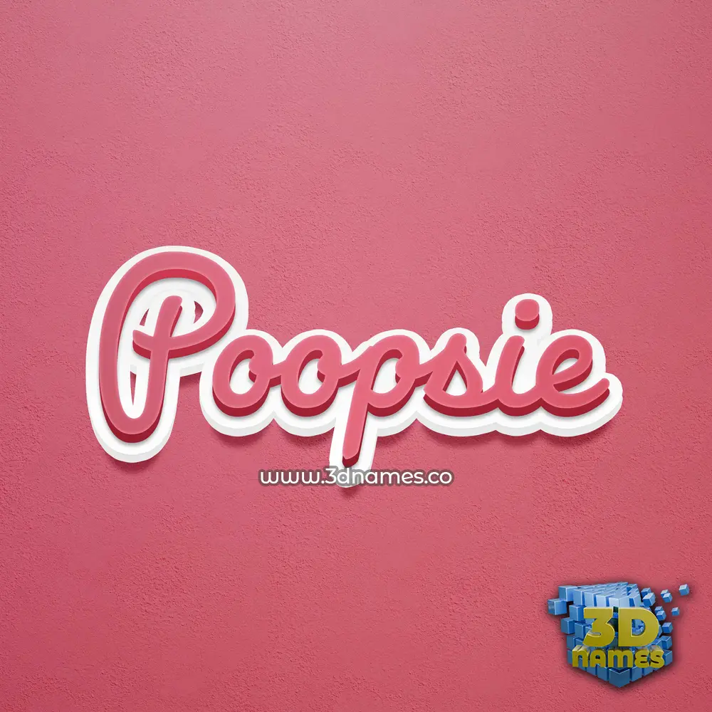 poopsie in Red Scribble style - 3D name wallpaper