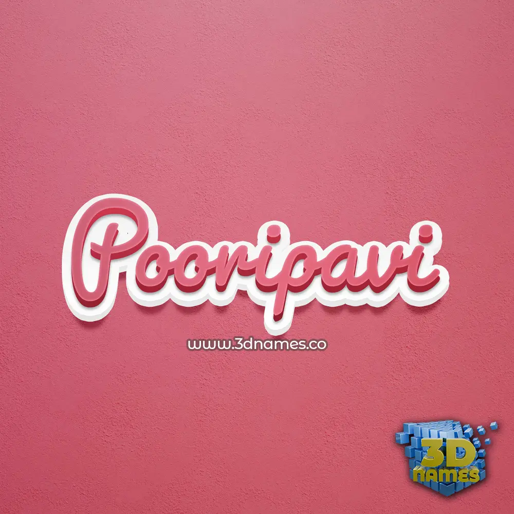 pooripavi in Red Scribble style - 3D name wallpaper
