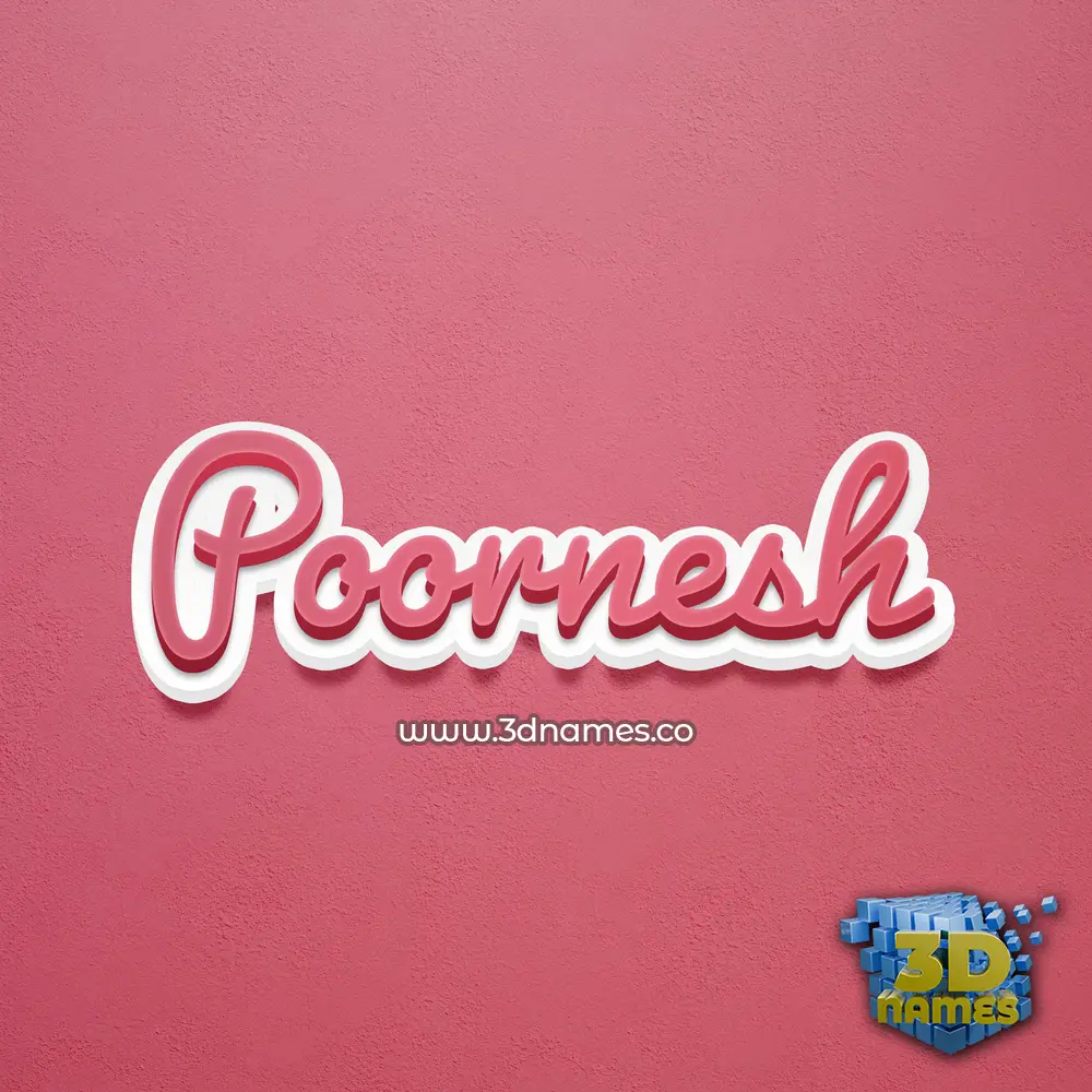poornesh in Red Scribble style - 3D name wallpaper