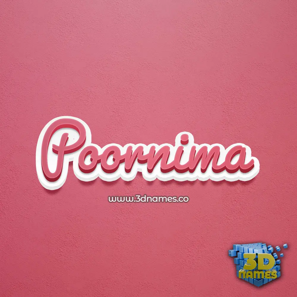 poornima in Red Scribble style - 3D name wallpaper