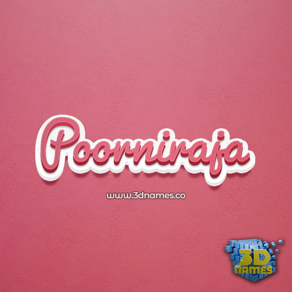 poorniraja in Red Scribble style - 3D name wallpaper