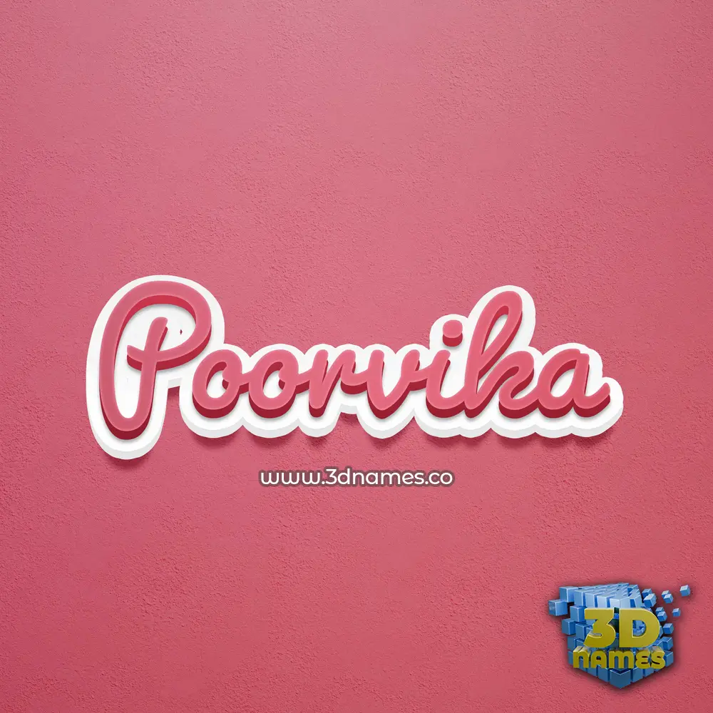 poorvika in Red Scribble style - 3D name wallpaper