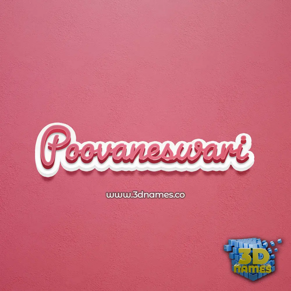 poovaneswari in Red Scribble style - 3D name wallpaper