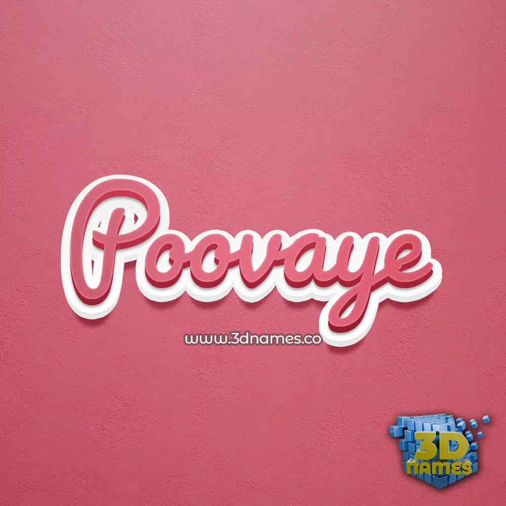 poovaye in Red Scribble style - 3D name wallpaper