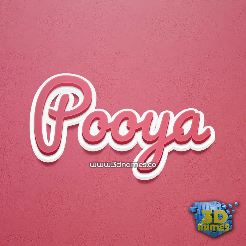 pooya in Red Scribble style - 3D name wallpaper
