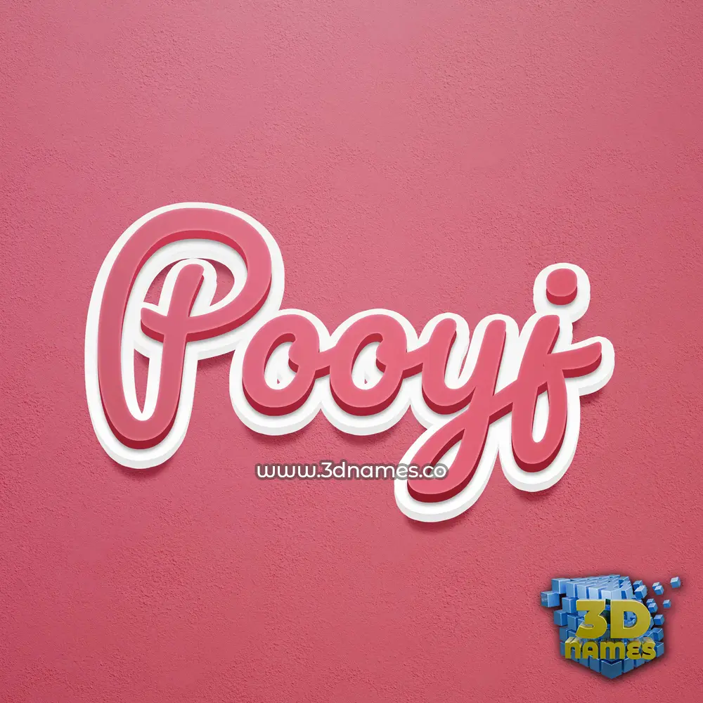 pooyj in Red Scribble style - 3D name wallpaper