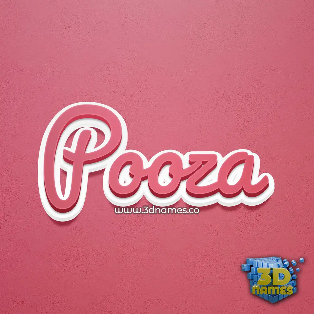pooza in Red Scribble style - 3D name wallpaper