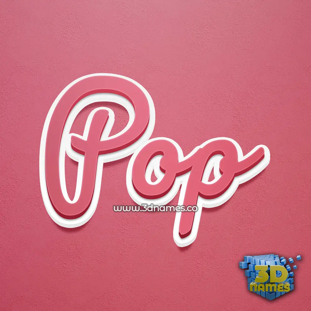 pop in Red Scribble style - 3D name wallpaper