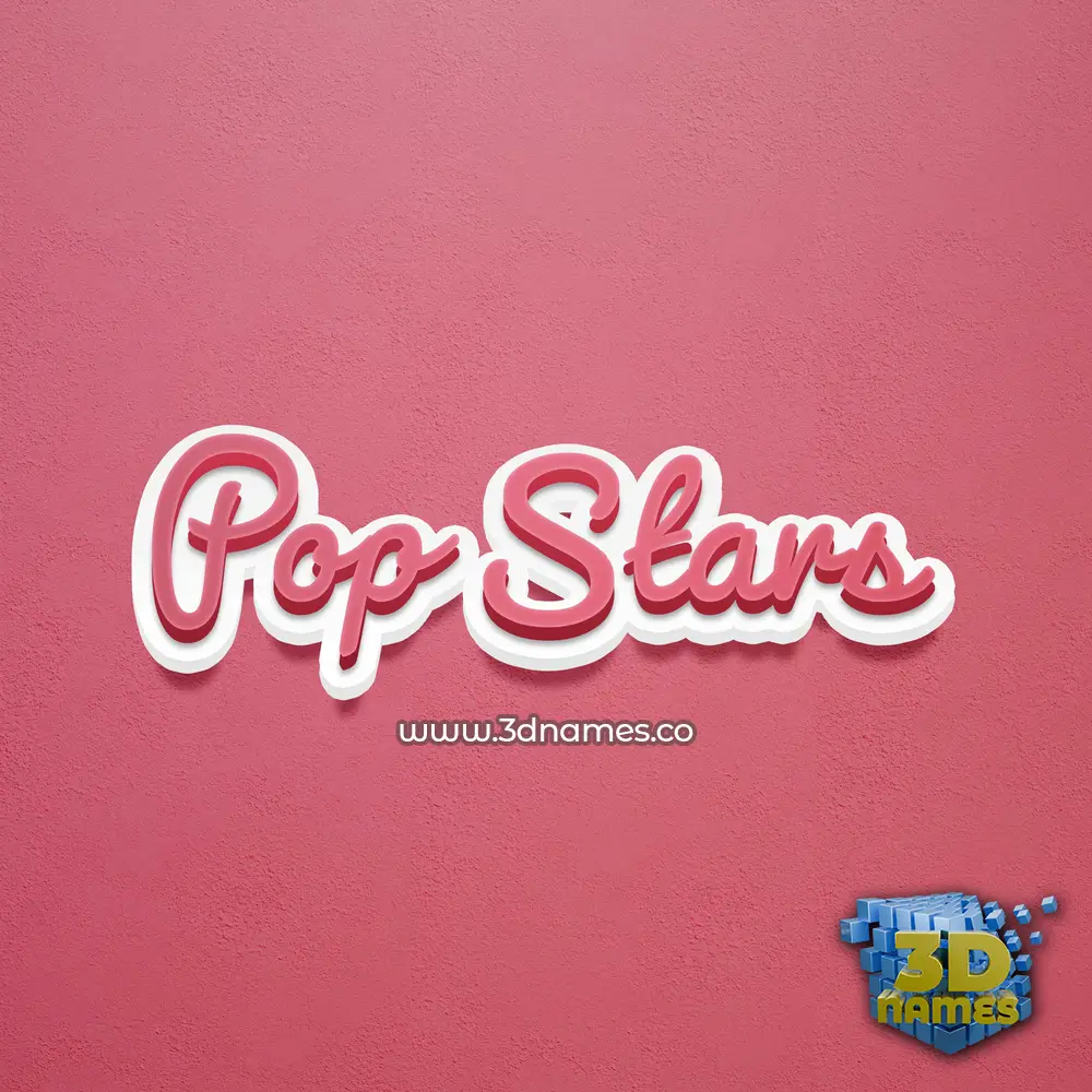 pop stars in Red Scribble style - 3D name wallpaper