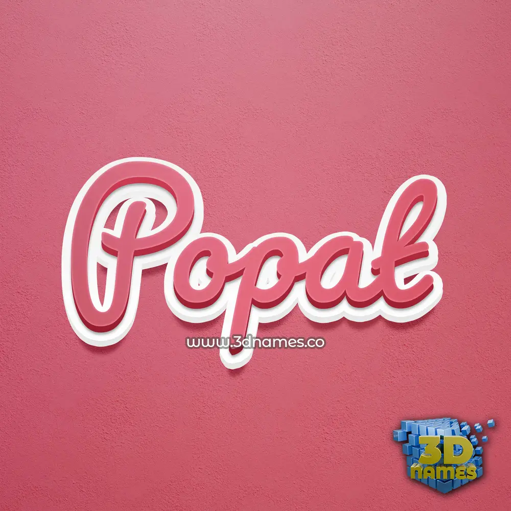 popat in Red Scribble style - 3D name wallpaper