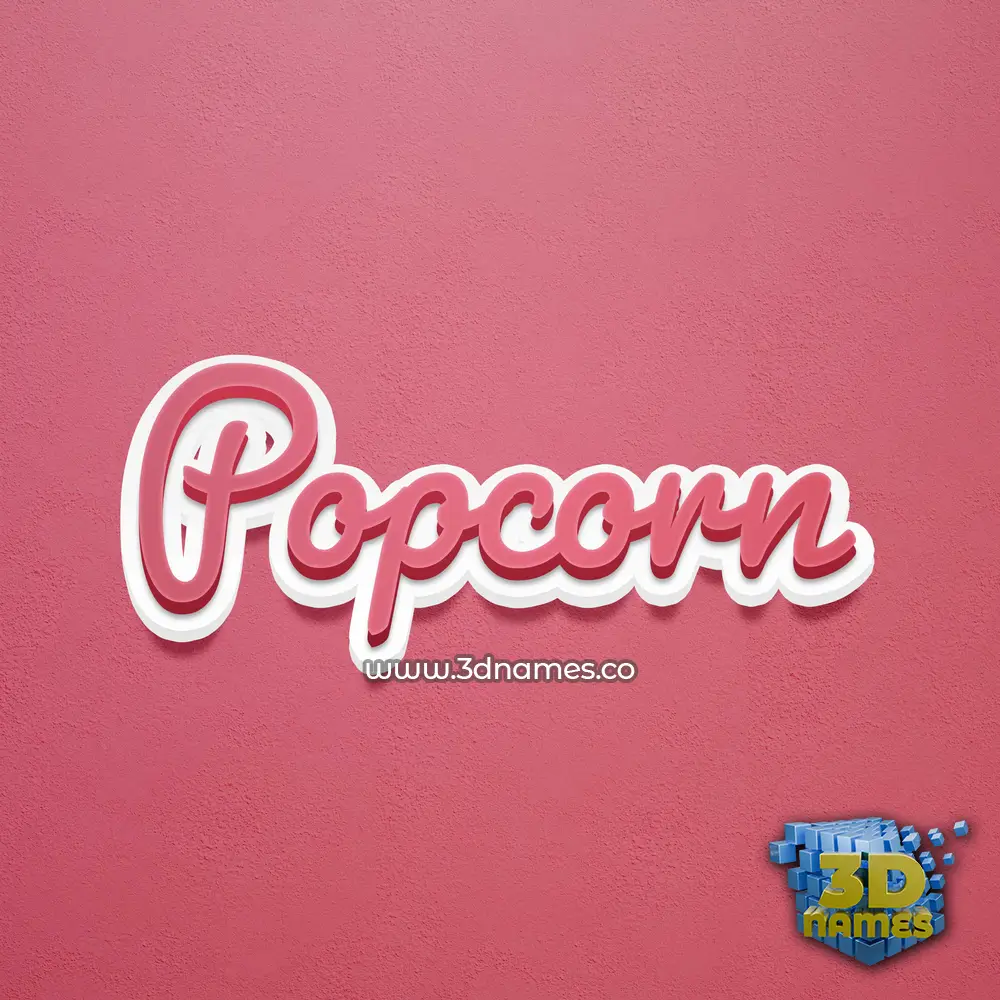 popcorn in Red Scribble style - 3D name wallpaper