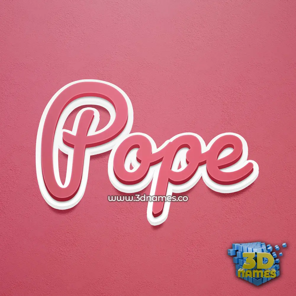 pope in Red Scribble style - 3D name wallpaper