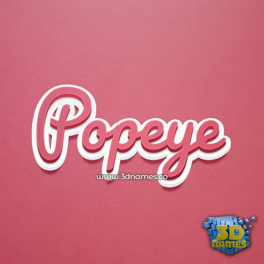 popeye in Red Scribble style - 3D name wallpaper