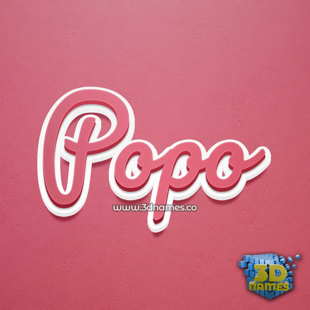 popo in Red Scribble style - 3D name wallpaper