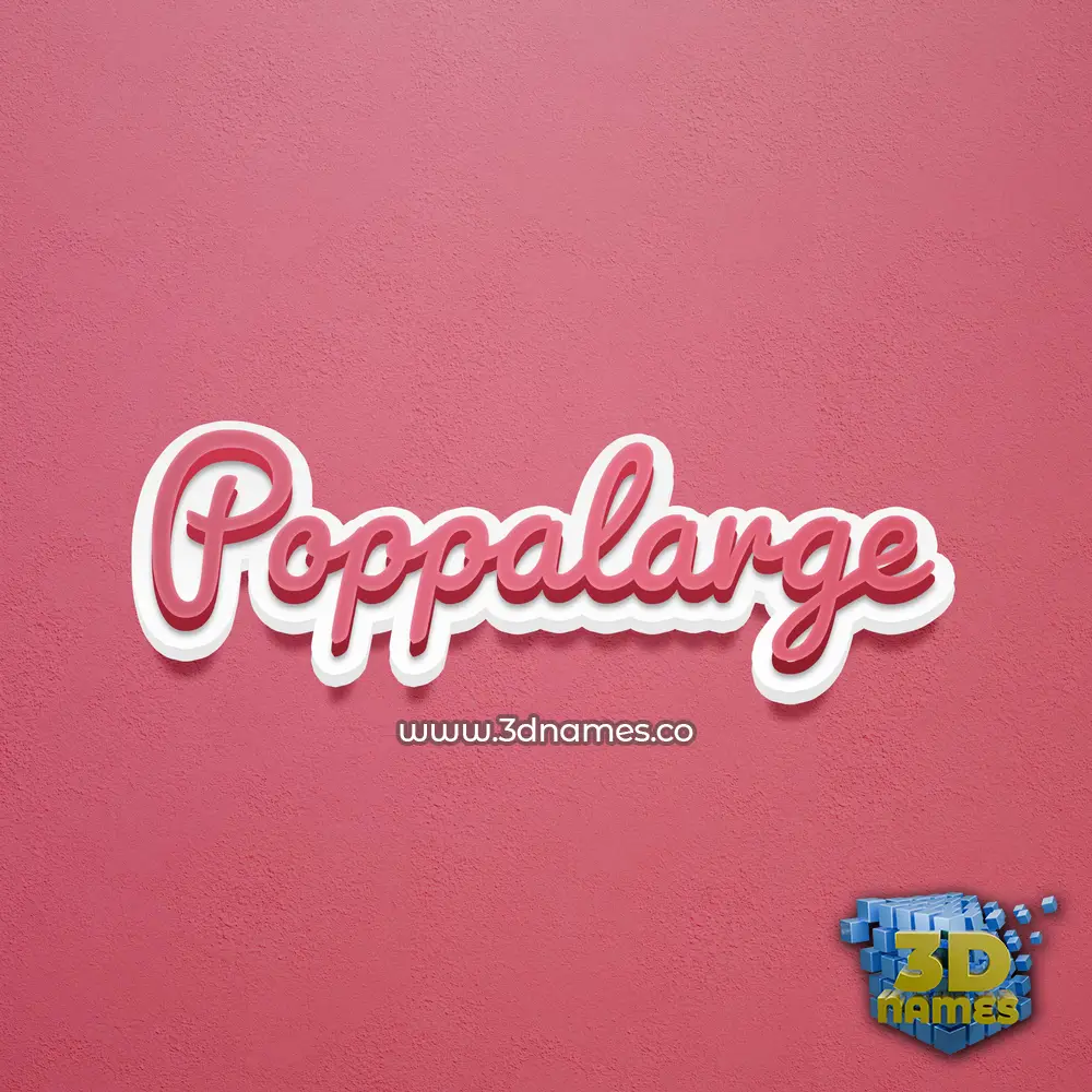 poppalarge in Red Scribble style - 3D name wallpaper