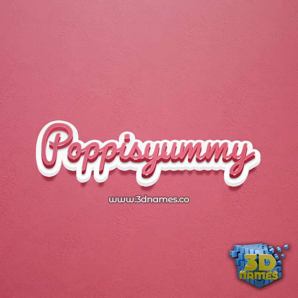 poppisyummy in Red Scribble style - 3D name wallpaper