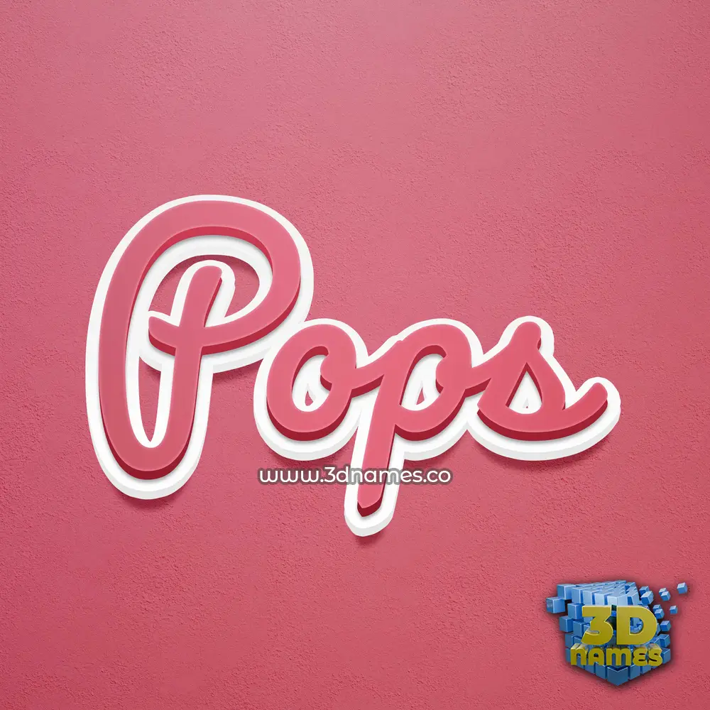 pops in Red Scribble style - 3D name wallpaper