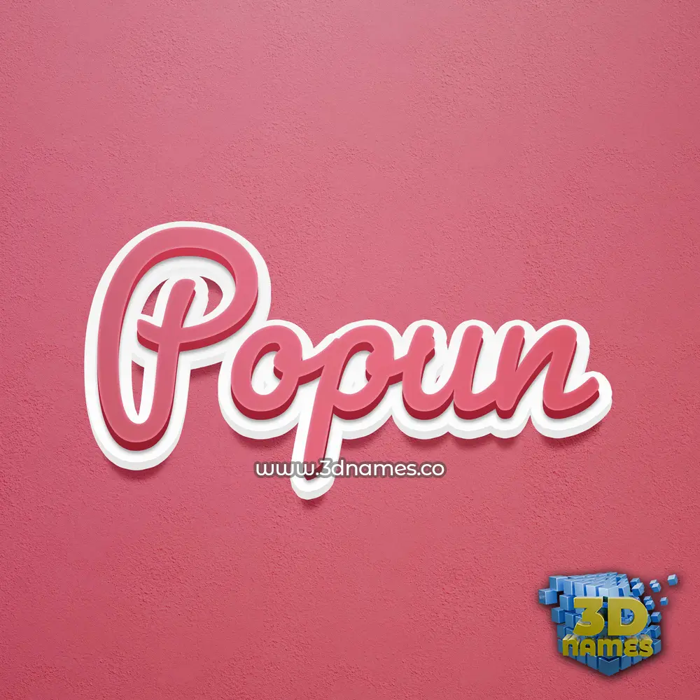 popun in Red Scribble style - 3D name wallpaper