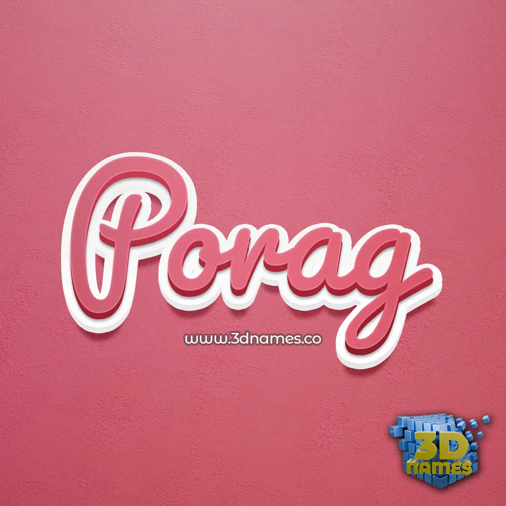 porag in Red Scribble style - 3D name wallpaper