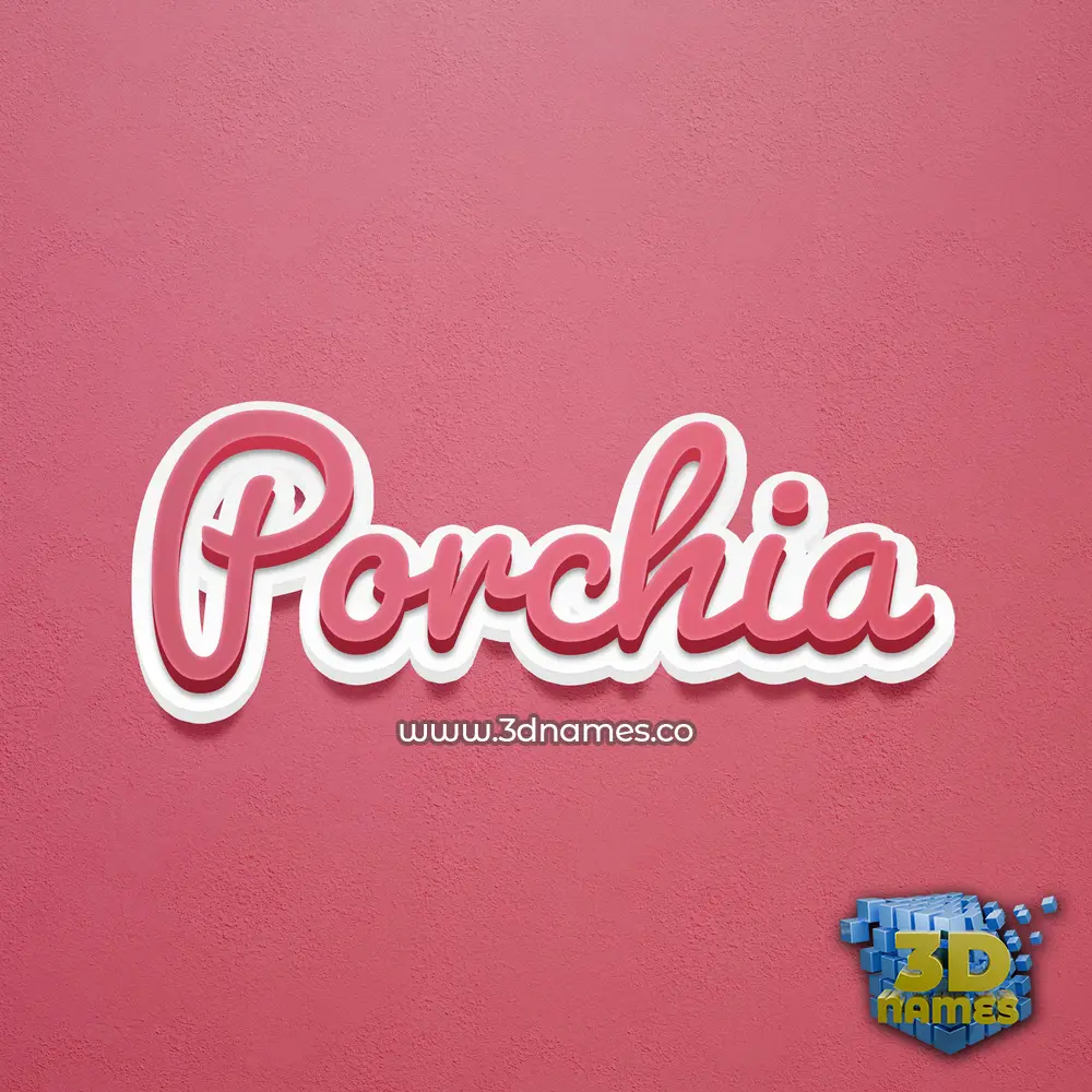 porchia in Red Scribble style - 3D name wallpaper