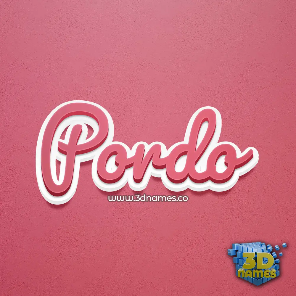 pordo in Red Scribble style - 3D name wallpaper