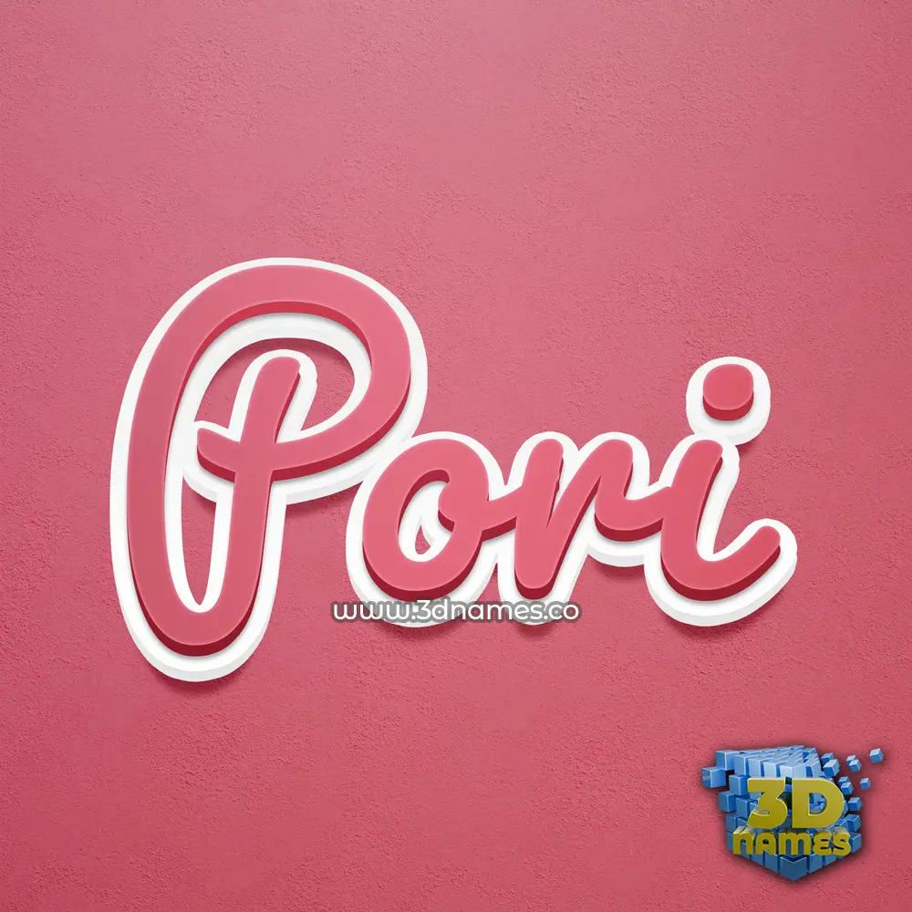 pori in Red Scribble style - 3D name wallpaper