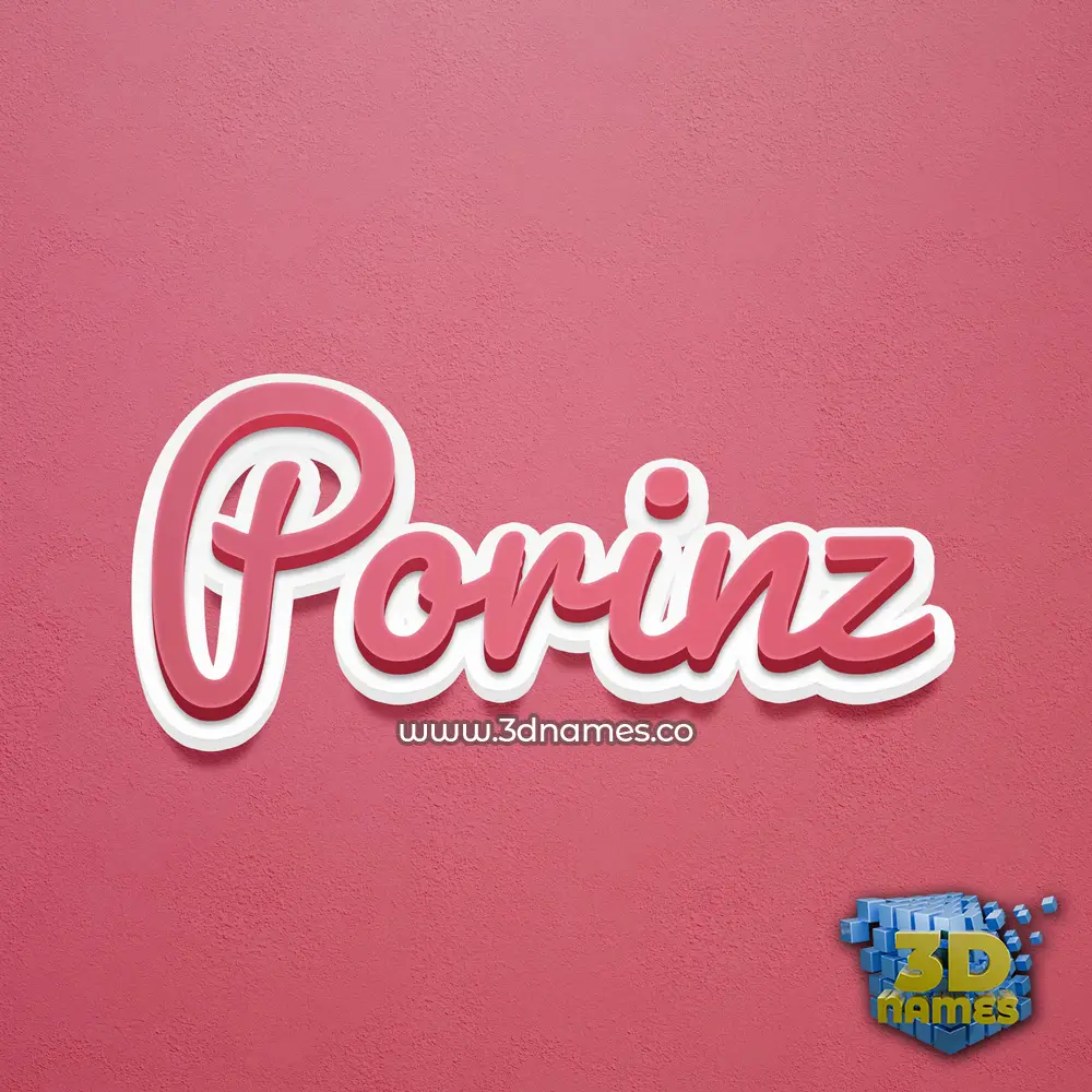 porinz in Red Scribble style - 3D name wallpaper
