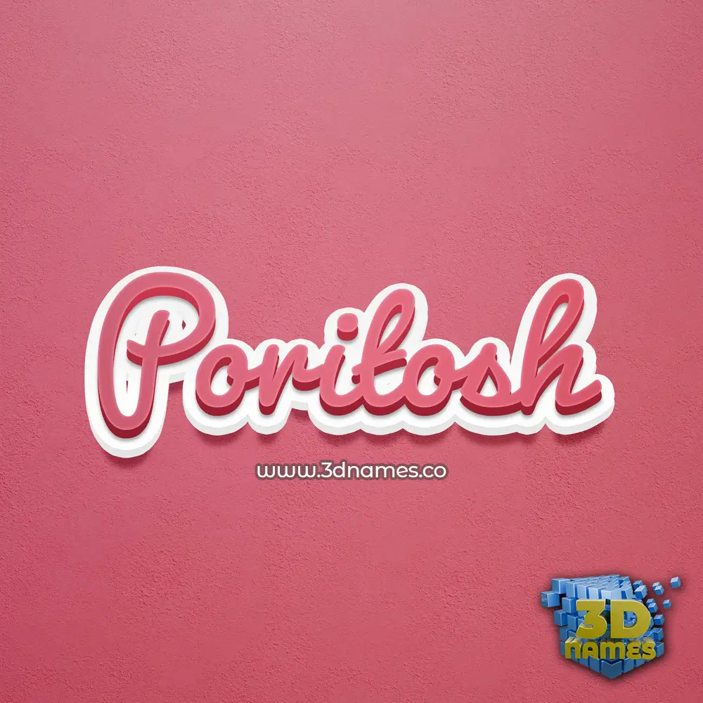 poritosh in Red Scribble style - 3D name wallpaper