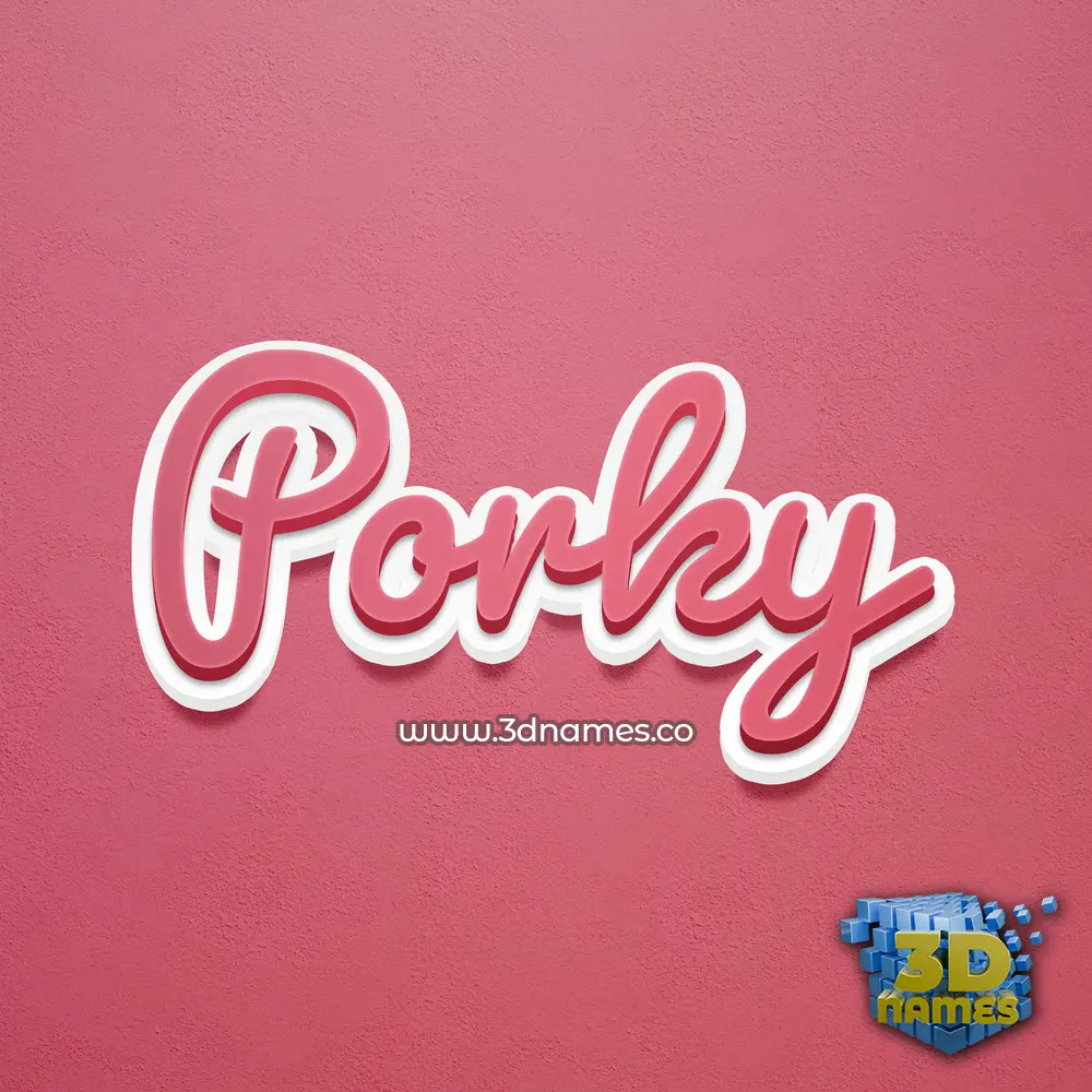 porky in Red Scribble style - 3D name wallpaper