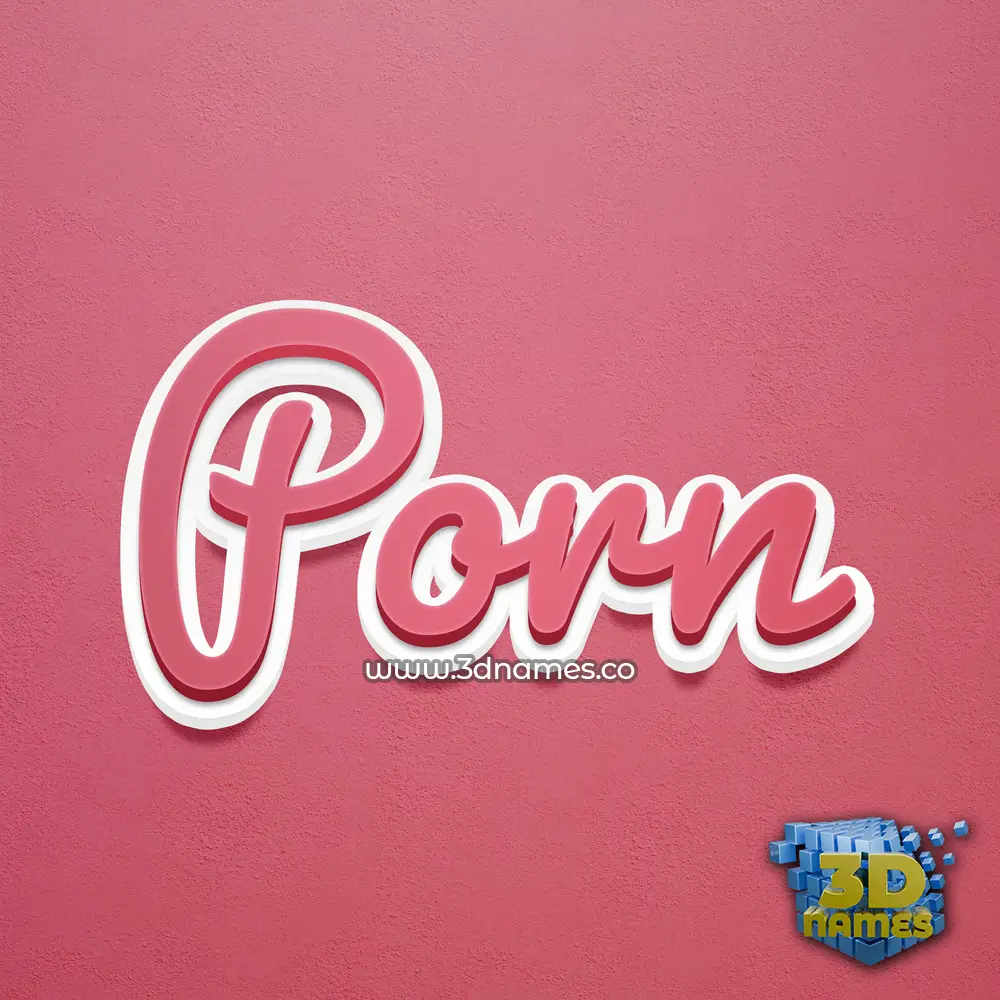 porn in Red Scribble style - 3D name wallpaper