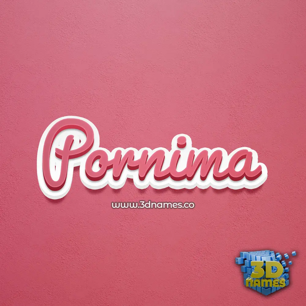 pornima in Red Scribble style - 3D name wallpaper