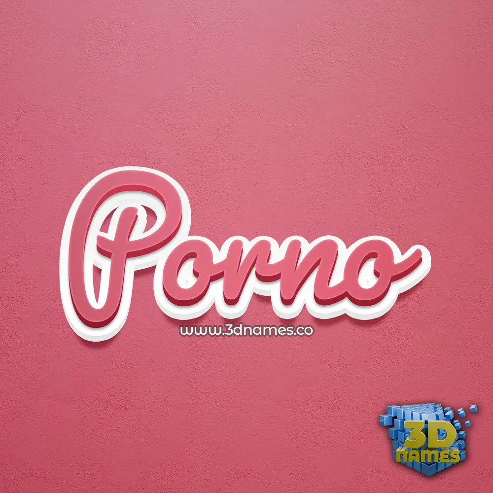 porno in Red Scribble style - 3D name wallpaper