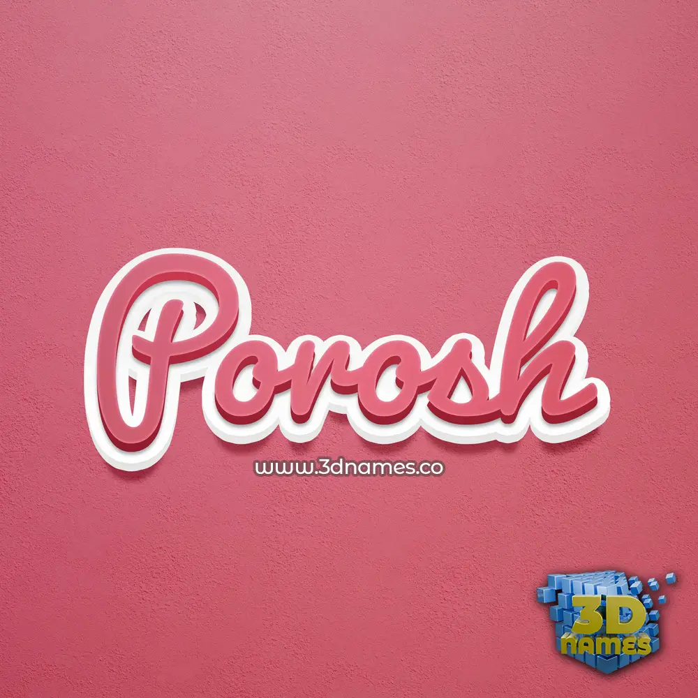 porosh in Red Scribble style - 3D name wallpaper