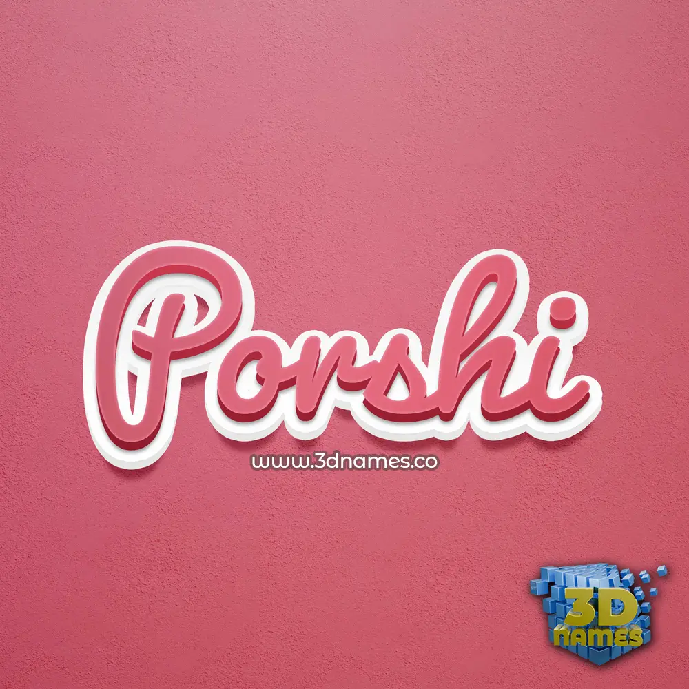 porshi in Red Scribble style - 3D name wallpaper