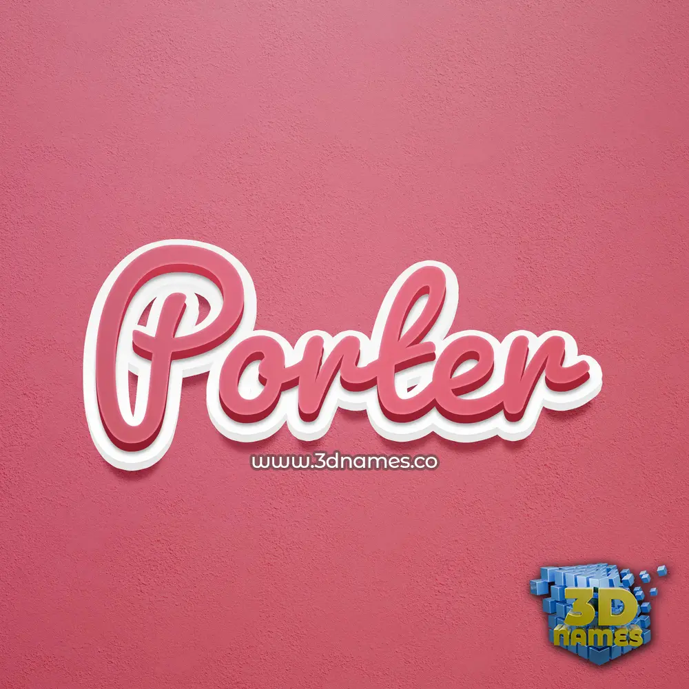 porter in Red Scribble style - 3D name wallpaper