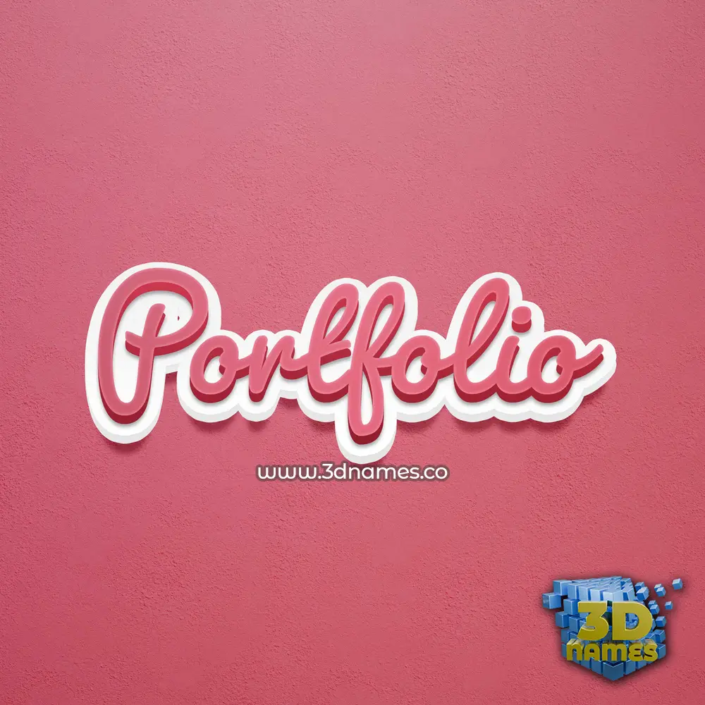 portfolio in Red Scribble style - 3D name wallpaper