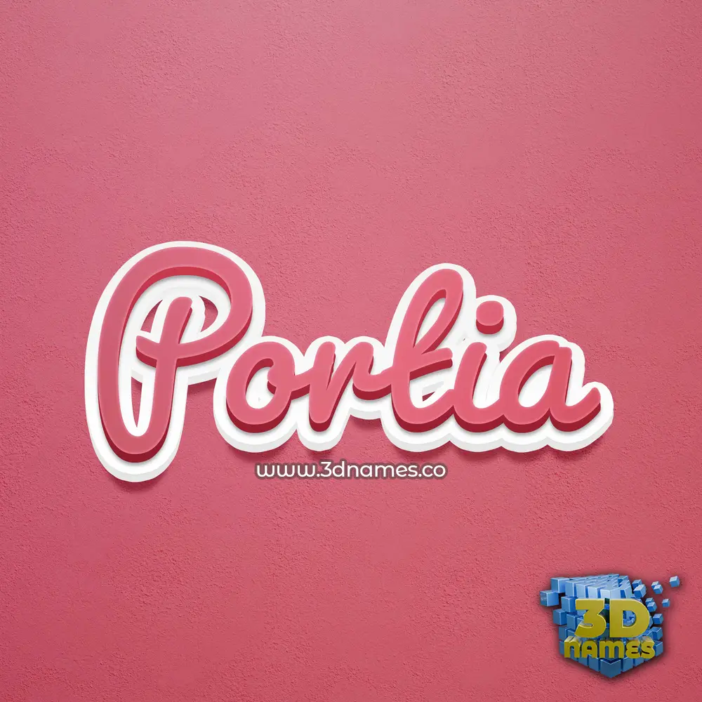 portia in Red Scribble style - 3D name wallpaper